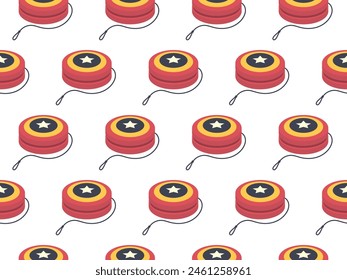 Yo Yo seamless pattern. Endless background of children toy