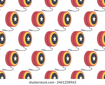 Yo Yo seamless pattern. Endless background of children toy