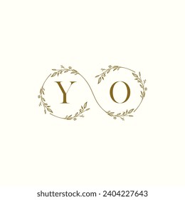 YO wedding infinity in elegant monogram with high quality professional design that will print well