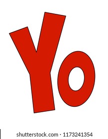 yo word vector red illustration no background