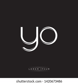 yo y o Logo Initial Letter Split Lowercase Modern Monogram Template Design