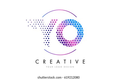 YO Y O Pink Magenta Dotted Bubble Letter Logo Design. Dots Lettering Vector Illustration