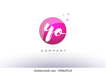 yo y o  sphere pink 3d alphabet company letter combination logo hand writting written design vector icon template 