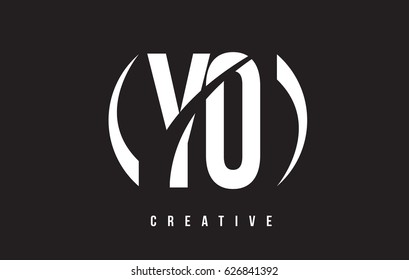 YO Y O White Letter Logo Design with White Background Vector Illustration Template.