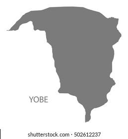 Yobe Nigeria Map grey