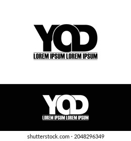 YOD letter monogram logo design vector
