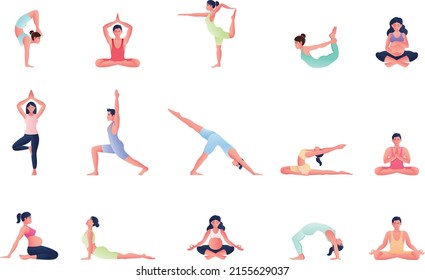 Yoga Aasana poses, International Yoga Day June 21st celebrations of world yoga day