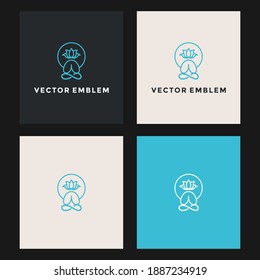 yoga abstract logo vector design template