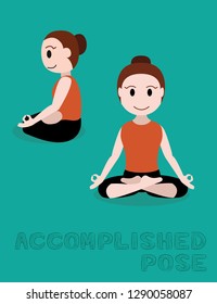 Yoga Accomplished Pose Cartoon Vector Illustration