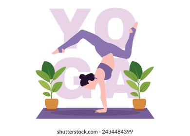 Ilustración de diseño plano de actividad de yoga