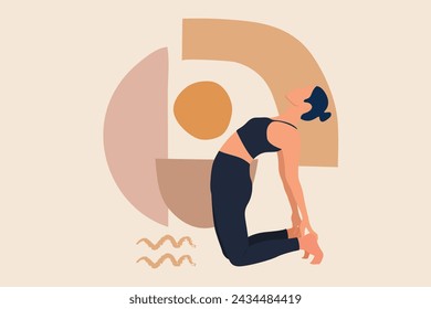 Ilustración de diseño plano de actividad de yoga