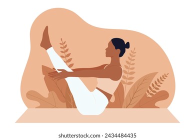 Yoga Activity Flat Design Illustration