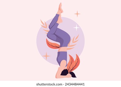 Yoga Activity Flat Design Illustration