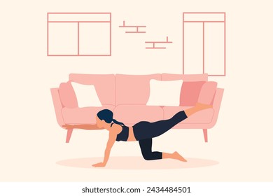 Yoga Activity Flat Design Illustration