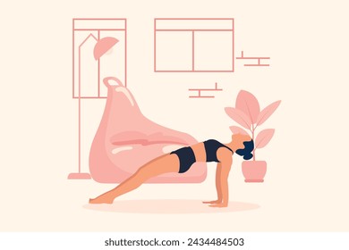 Yoga Activity Flat Design Illustration