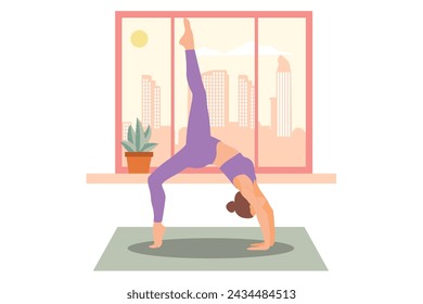 Ilustración de diseño plano de actividad de yoga