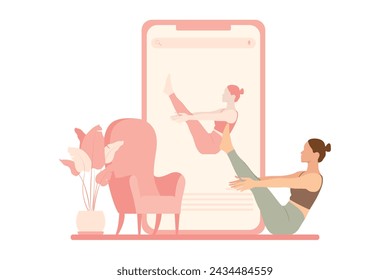 Yoga Activity Flat Design Illustration
