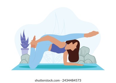 Ilustración de diseño plano de actividad de yoga