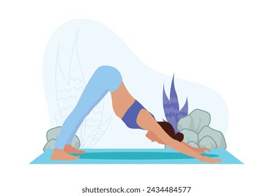 Yoga Activity Flat Design Illustration
