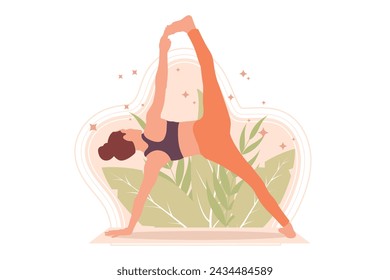 Yoga Activity Flat Design Illustration