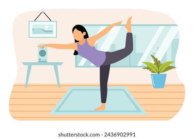 Yoga Activity Flat Design Illustration