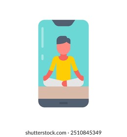 Yoga App Flat Icons, Vector illustration