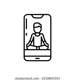 Yoga App-Gliederungssymbol, Vektorgrafik