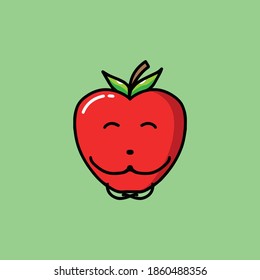 Yoga Apple Mascot Vector Design, perfect for complementing your health or Christmas themed designs and other.