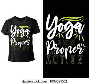 El yoga es parte de la acción adecuada. Typografía Diseño de camisetas de yoga. Inspirador diseño de tipografía de yoga para camiseta, taza, almohada. ilustración vectorial