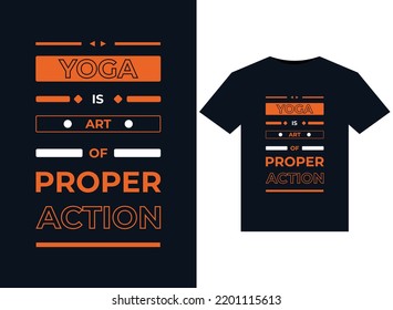YOGA IS ART OF PROPER illustration for print-ready T-Shirts design