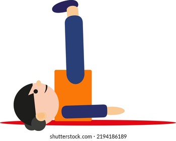 Yoga asana backstand, illustration, vector on a white background.