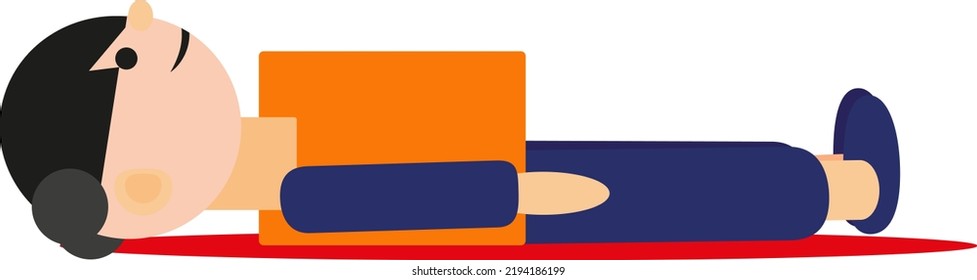 Yoga asana corpse, illustration, vector on a white background.