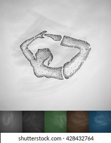 yoga asana icon. Hand drawn vector illustration