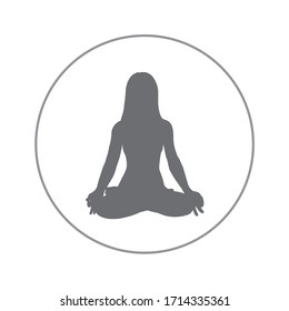 yoga Asana pose woman Lotus Pose illustration outline on white background Meditate 