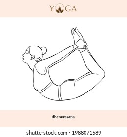 yoga asana posa con nombres de ilustraciones vectoriales