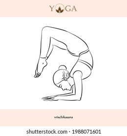 yoga asana posa con nombres de ilustraciones vectoriales