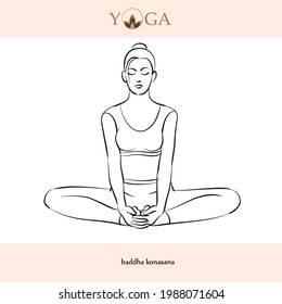 yoga asana poses with names vector illustration