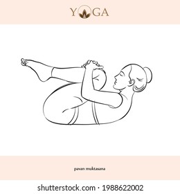 yoga asana poses with names vector illustration