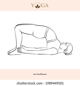 yoga asana posa con nombres de ilustraciones vectoriales