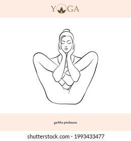 yoga asana poses with names vector illustration