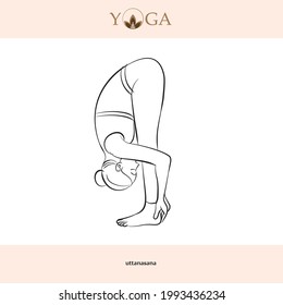 yoga asana poses with names vector illustration