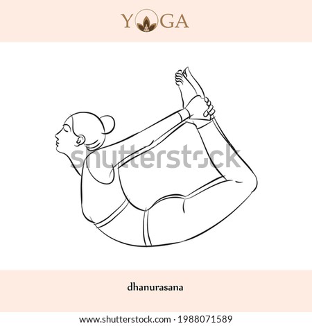 yoga asana poses with names vector illustration