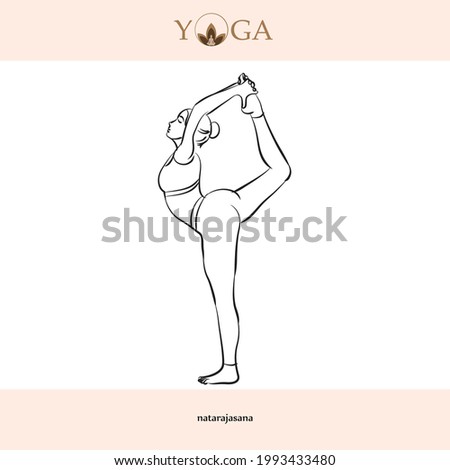yoga asana poses with names vector illustration