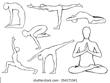 Similar Images, Stock Photos & Vectors of Stylized Sketch Yoga Poses ...