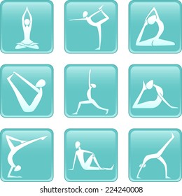 Yoga Asanas Asana yoguic positions icons 