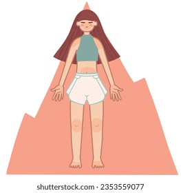 Yoga asanas illustration, tadasana, mountain pose