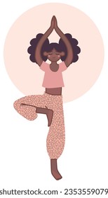 Yoga asanas Illustration, Baum Pose, Vrikshasana, Vrksasana