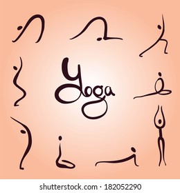 yoga asanas simple icons