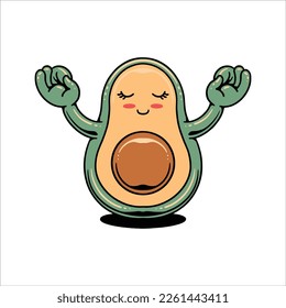 yoga avocado cartoon vector design