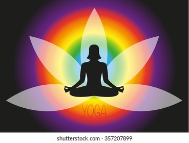 Yoga Background. Sport. Lotus. Logo. Symbol. Vector